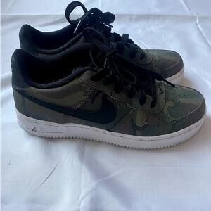 Nike Air Force 1 AF1 Black Olive Brown Green White Sole Size Youth 4